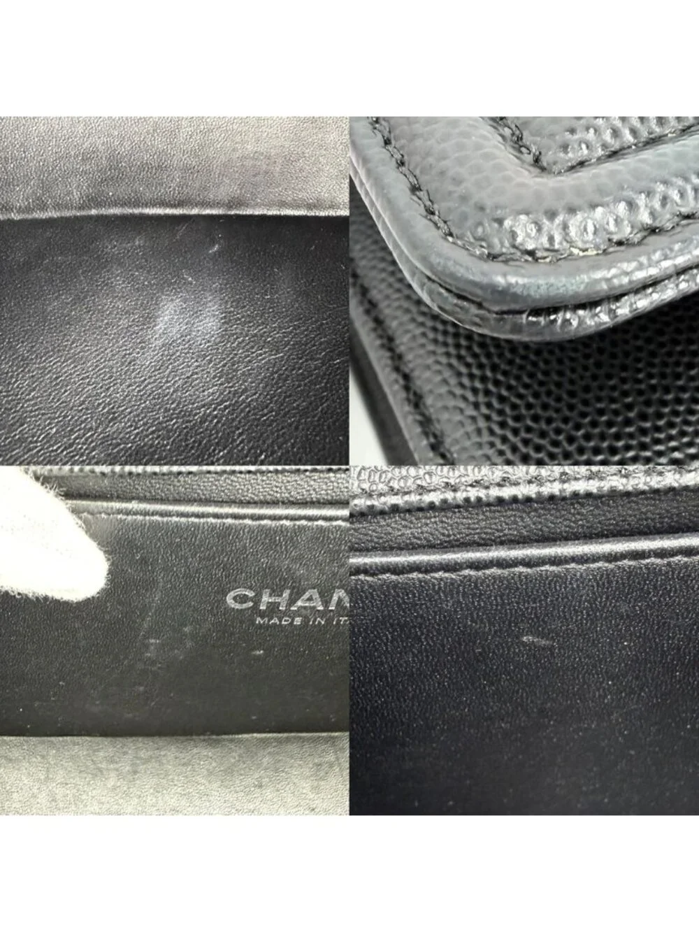 Chanel Shoulder Bag Quilted Boy CC Logo Bag Crossbody Boy Caviar Leather Black